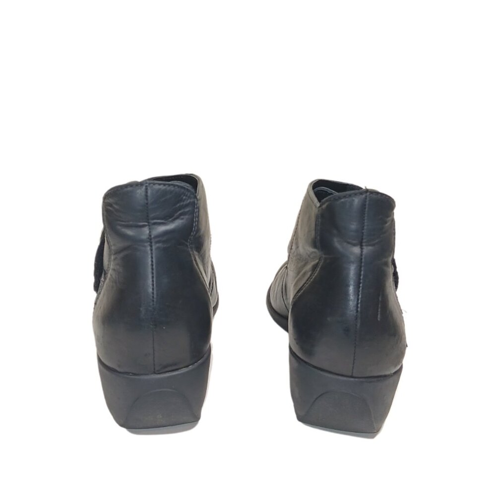 Mephisto Ankle Booties Womens 7.5 Black Leather Silver Boho Swirl Medallion - Picture 4 of 5